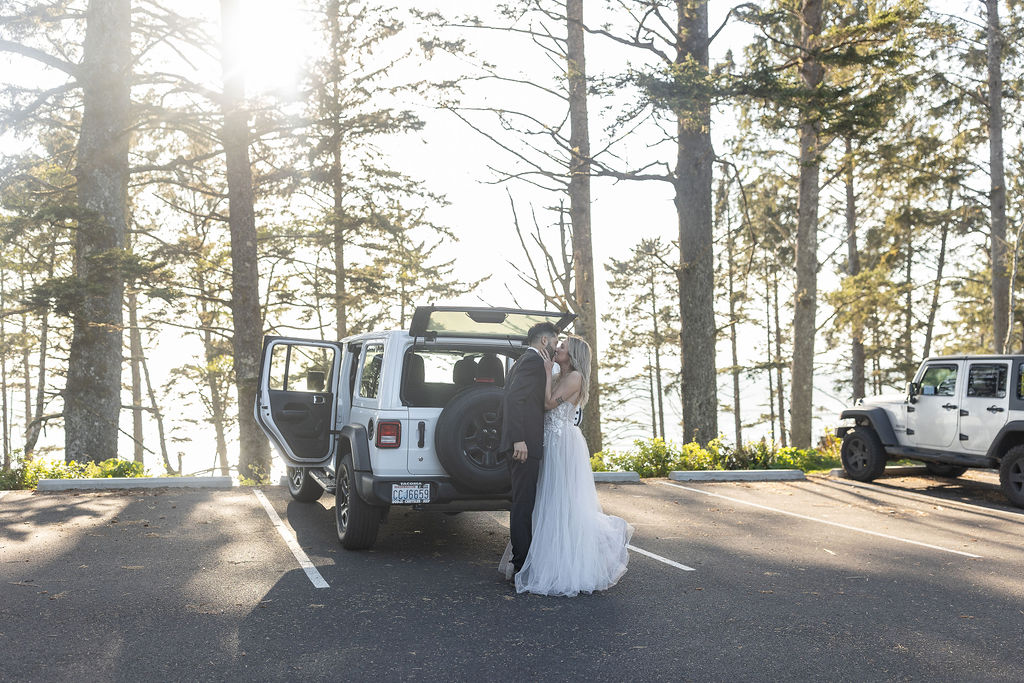 cute couple kissing at their dream elopement