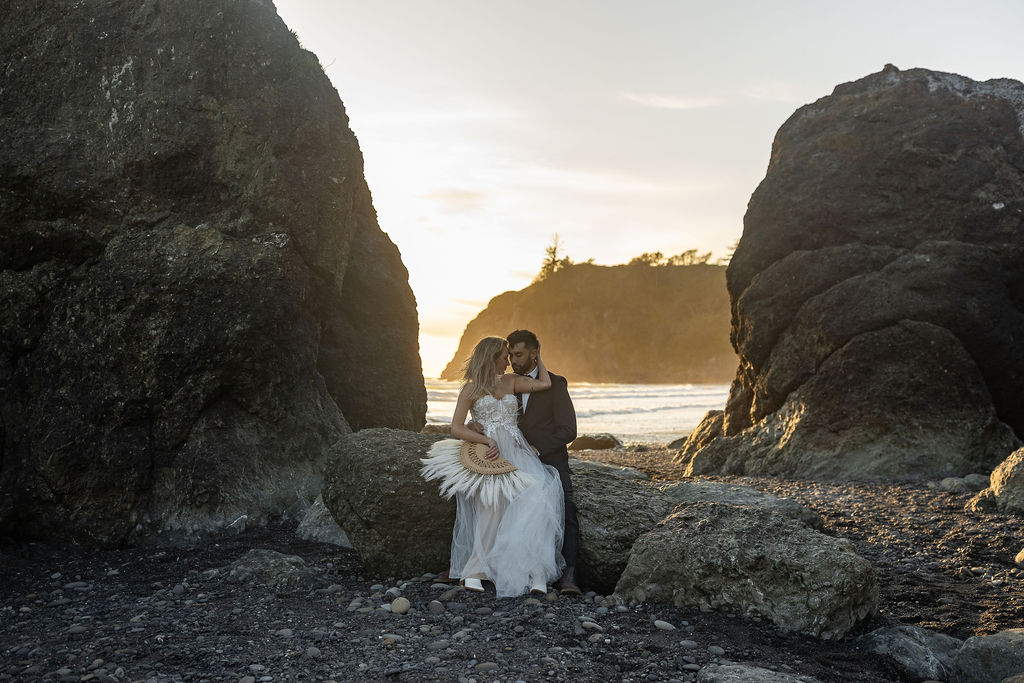 couple hugging during their elopement photoshoot