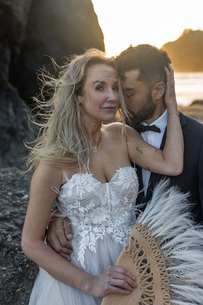 couple posing for the camera during their elopement session