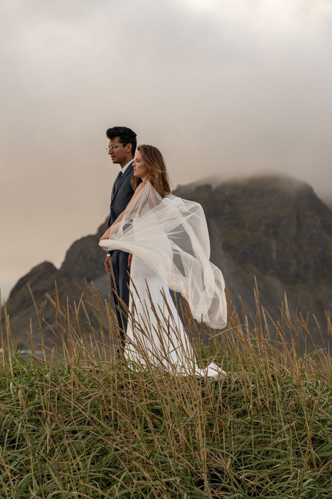 cute couple walking around their dream elopement location