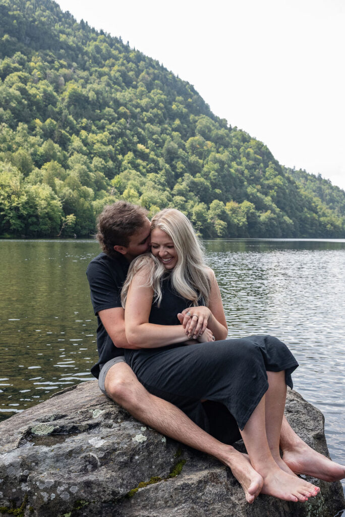 happy couple at their dream photoshoot in lake placid