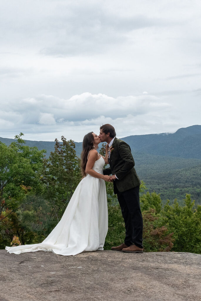 picture of the newlyweds kissing