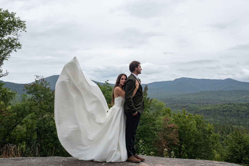 cute couple at their adventurous elopement