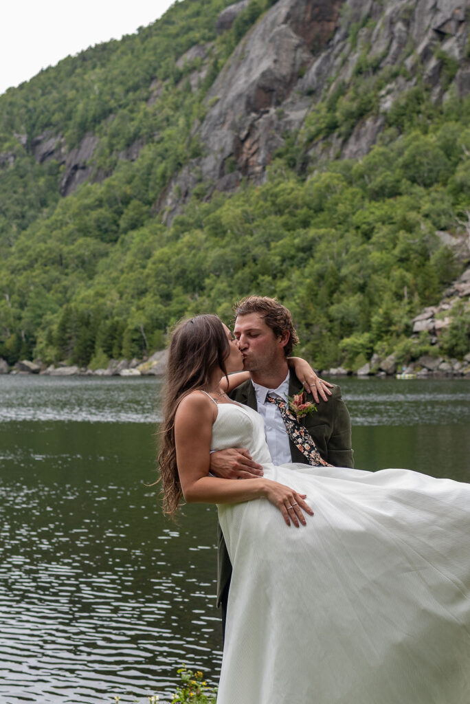picture of the newlyweds kissing