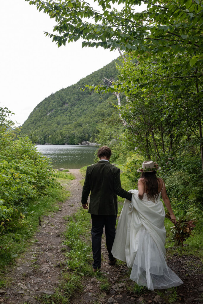 cute couple at their adventurous elopement