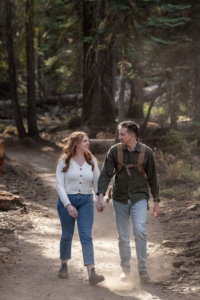 cute couple kissing during their adventurous photoshoot