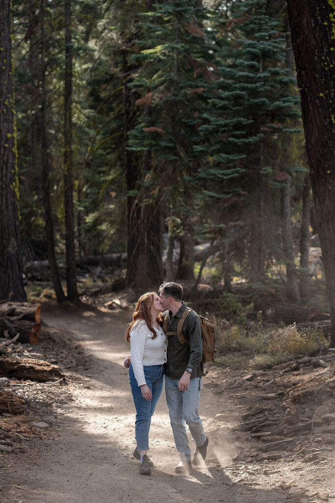 couple kissing during their bridal session