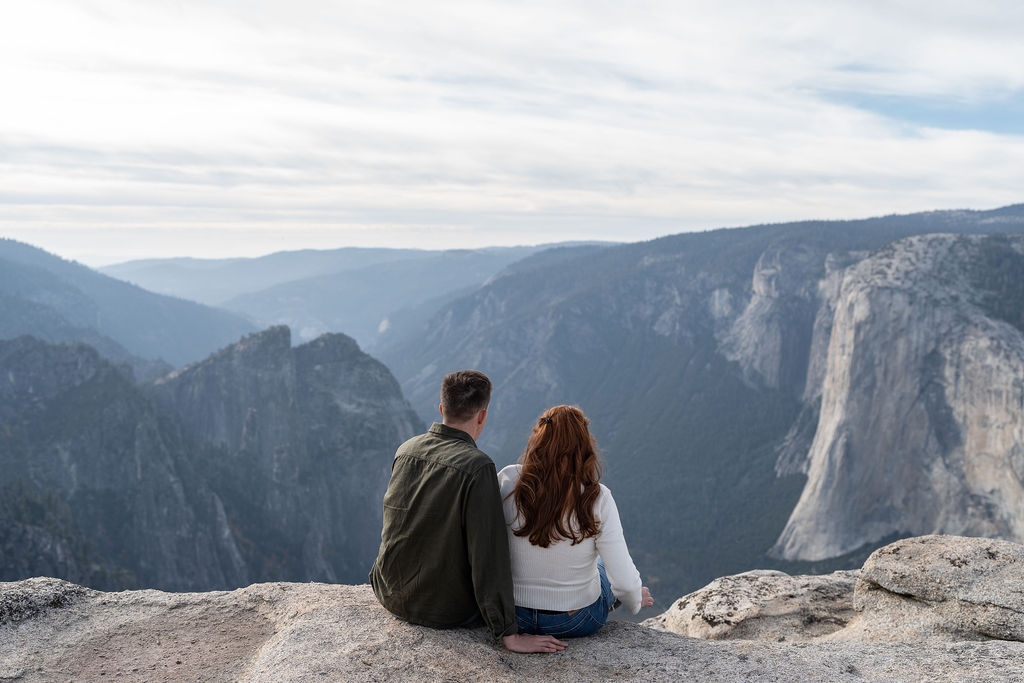 cute couple at their dream bridal session in yosemite 