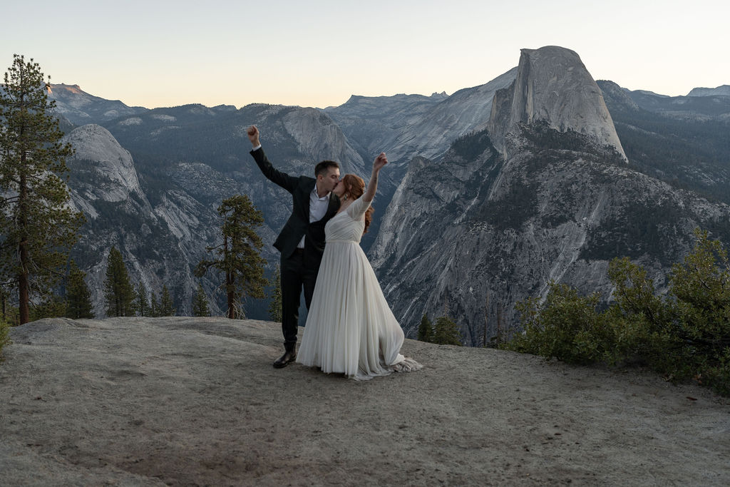 happy couple after their intimate ceremony