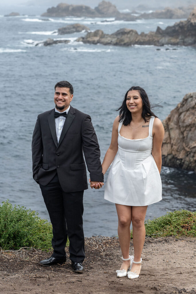 couple laughing at the camera during their photoshoot