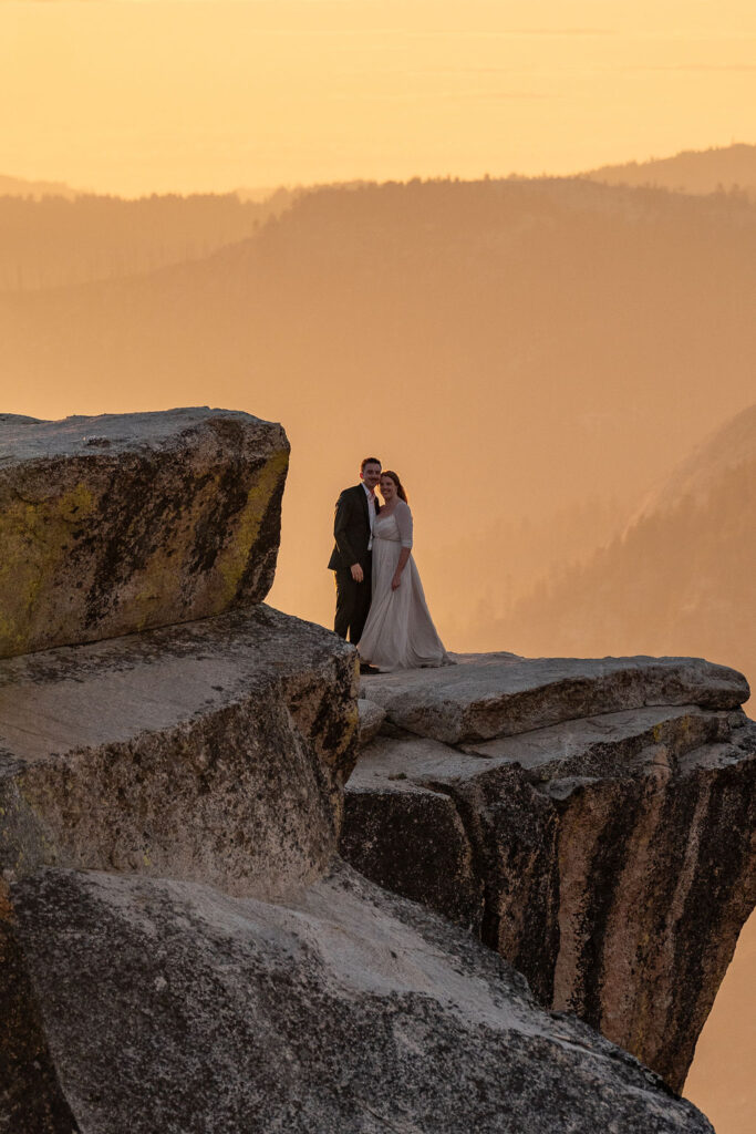 bride and groom at their golden hour bridal session