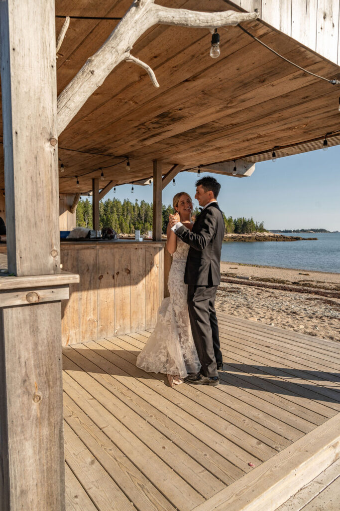 happy couple at their first dance