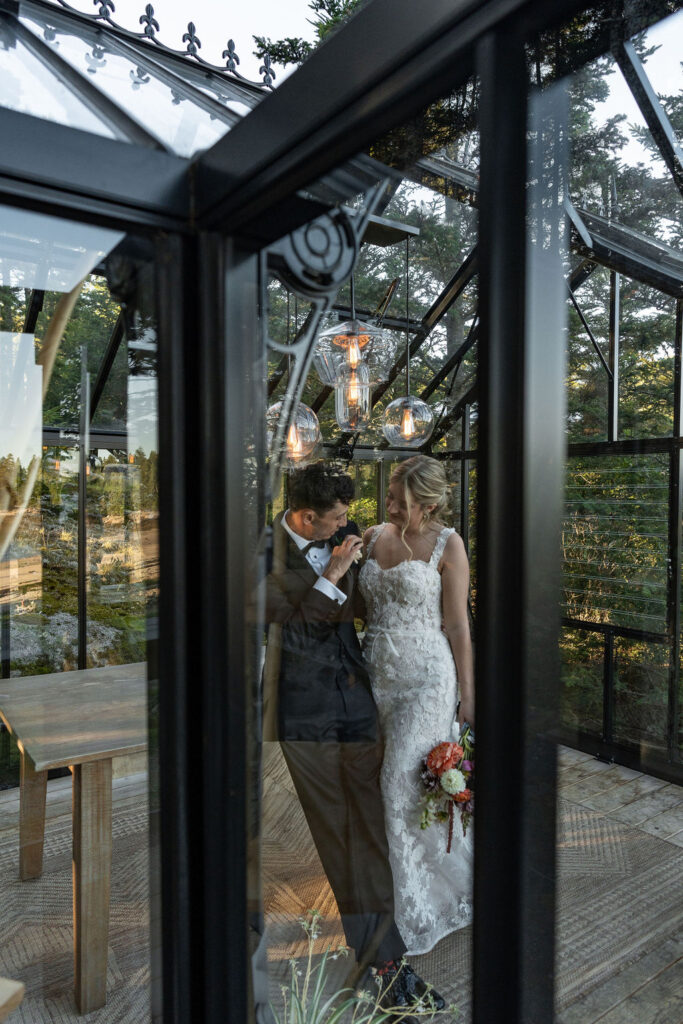 Groom, kissing the brides hand
