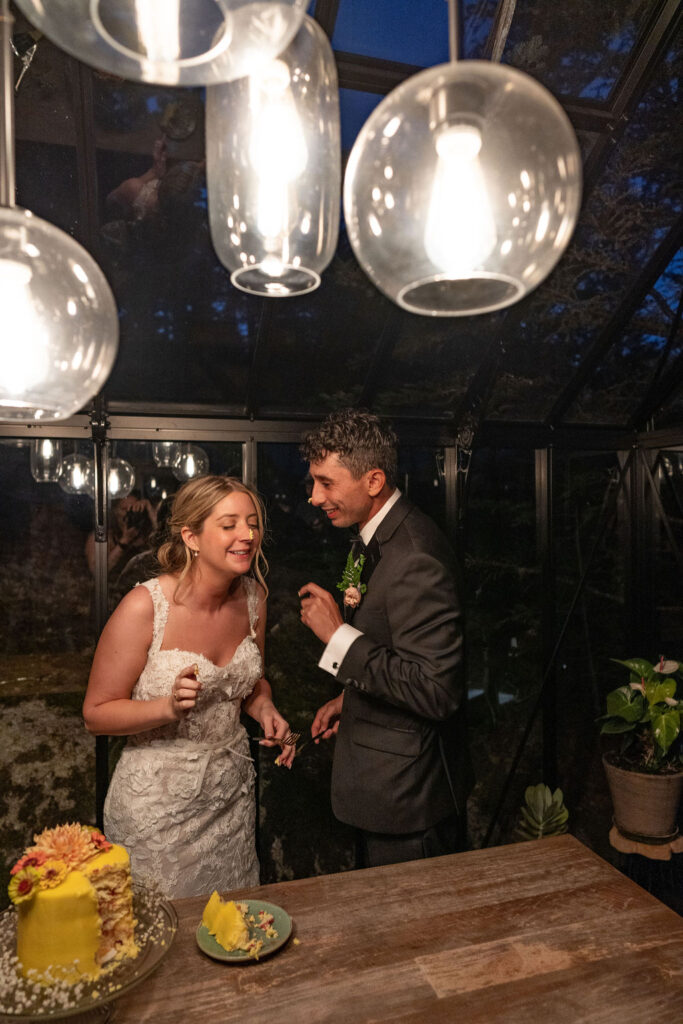 happy couple at their wedding reception