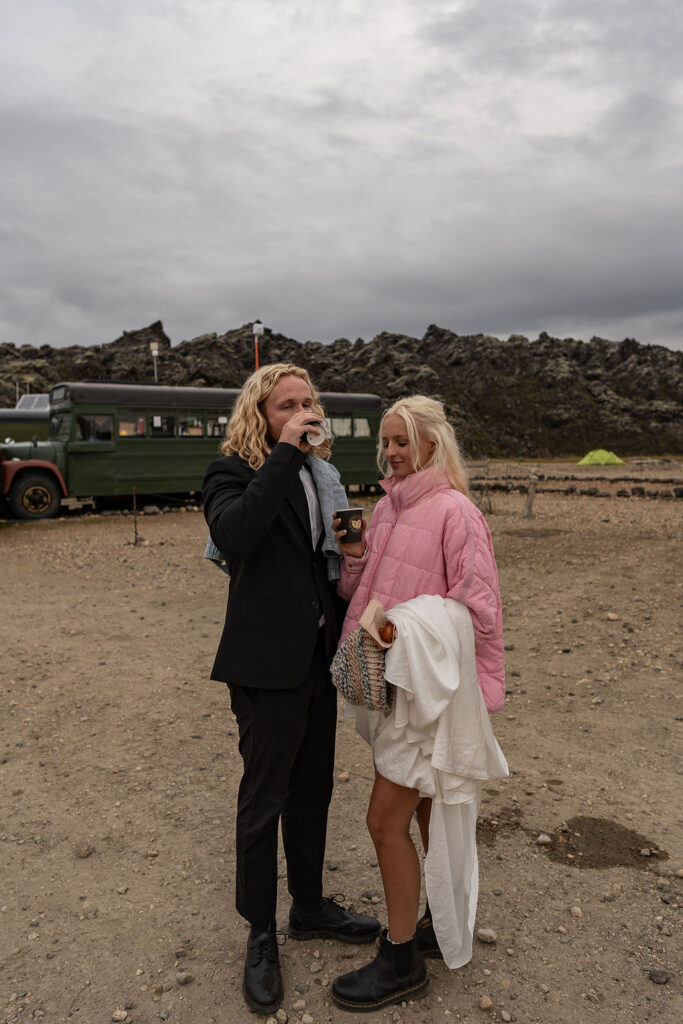 Happy couple of dream, adventurous elopement