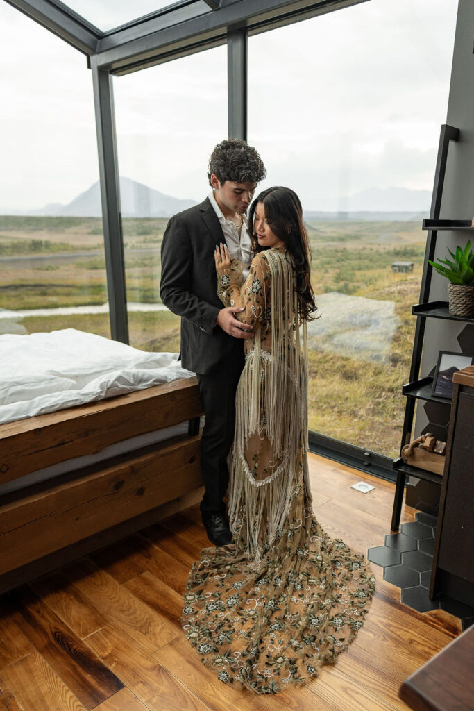 portrait of the bride and groom at their dream elopement