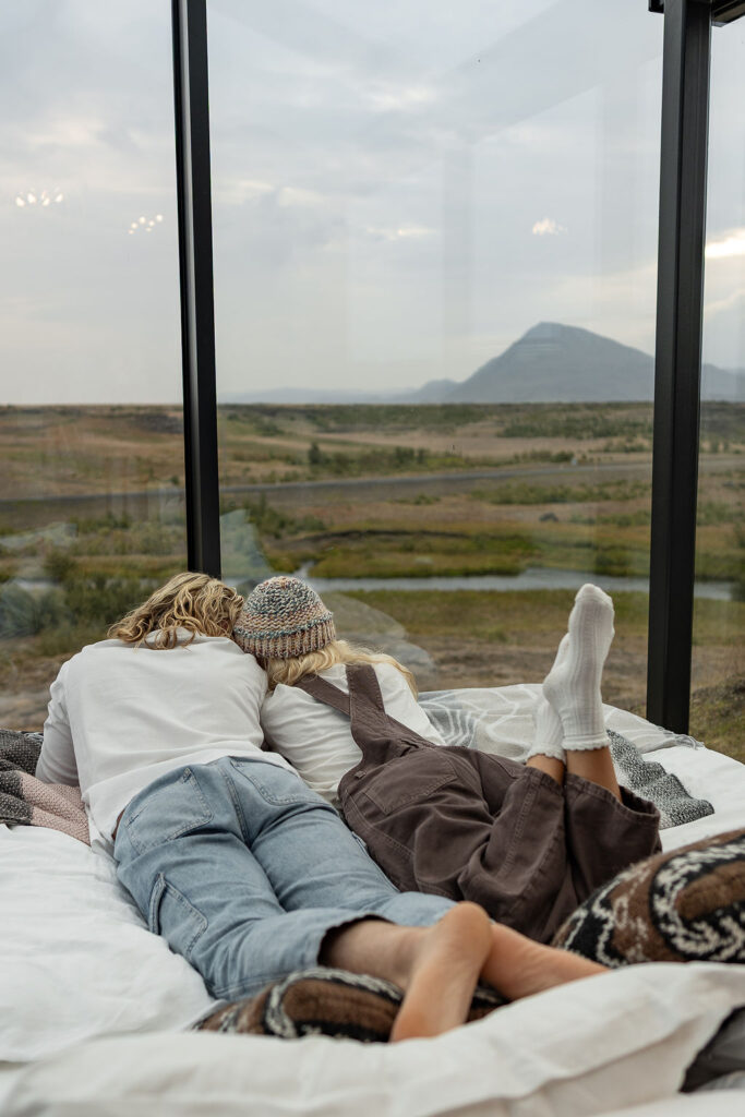 couple having the best time at their adventurous elopement