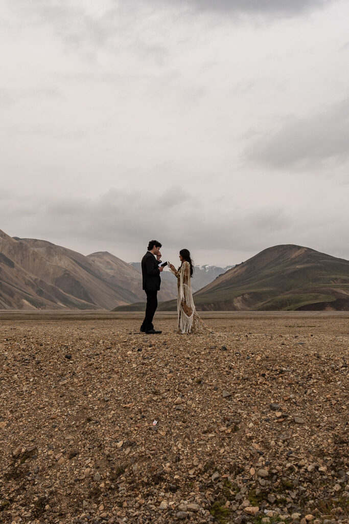 bride and groom at their elopement ceremony