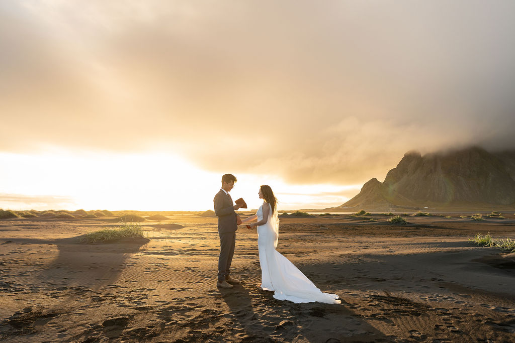 golden hour elopement ceremony