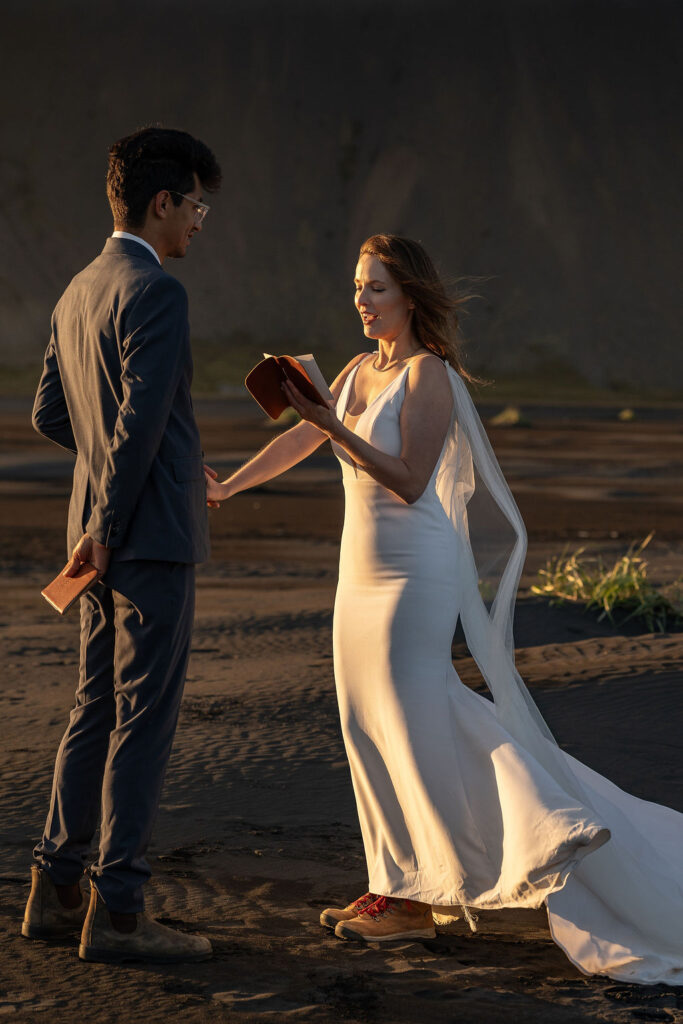 Stunning golden hours elopement ceremony