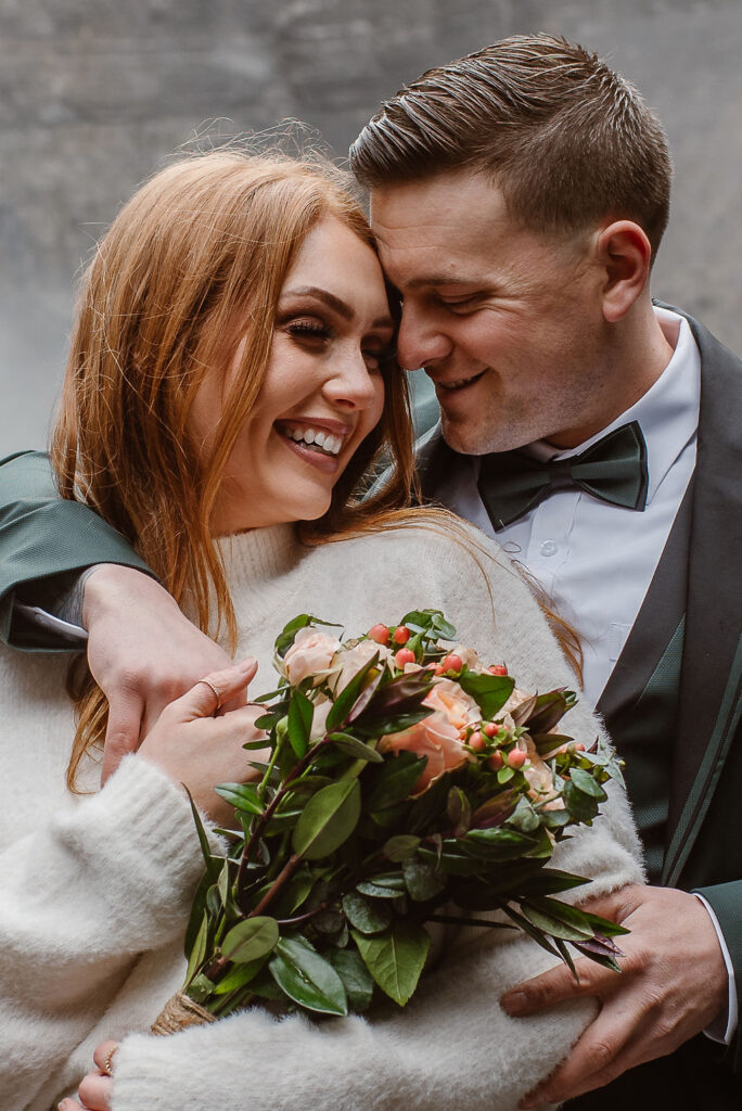 bride and groom at their adventurous elopement