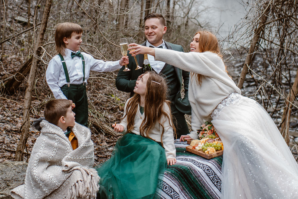 happy family at the adventurous elopement