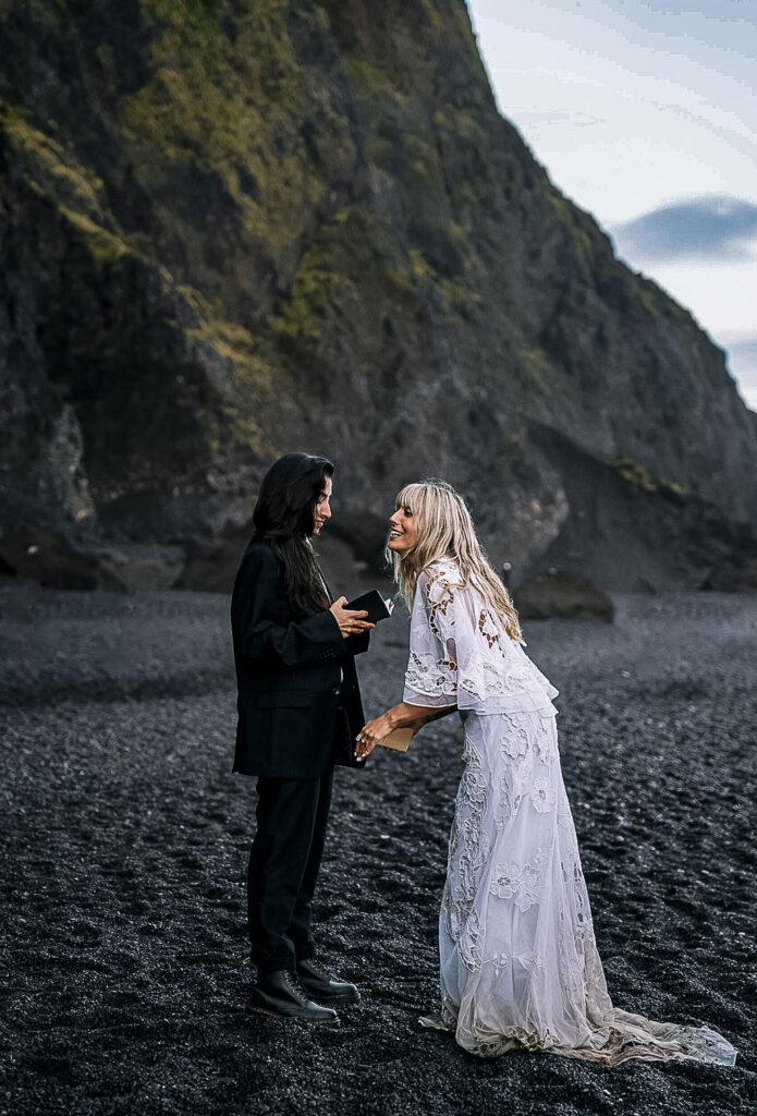 couple holding hands during their ceremony