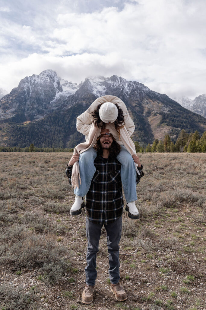 fun bridal portraits in GTNP
