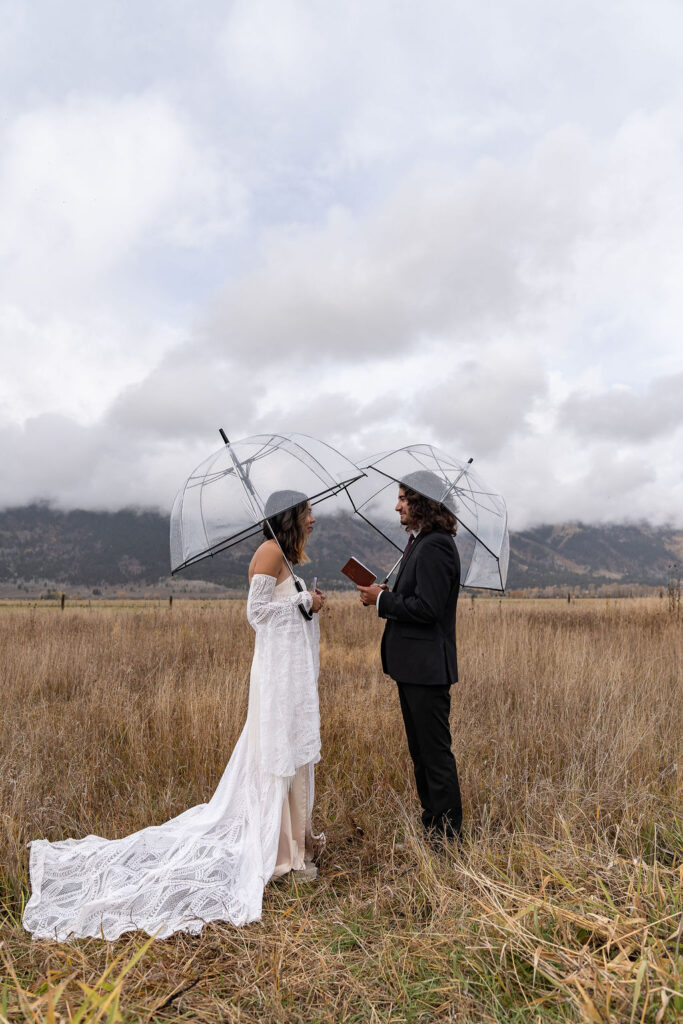 Bride and groom at their elopement ceremony
