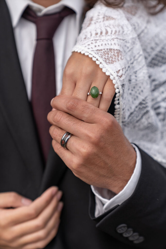 Stunning close-up shot of the wedding ring