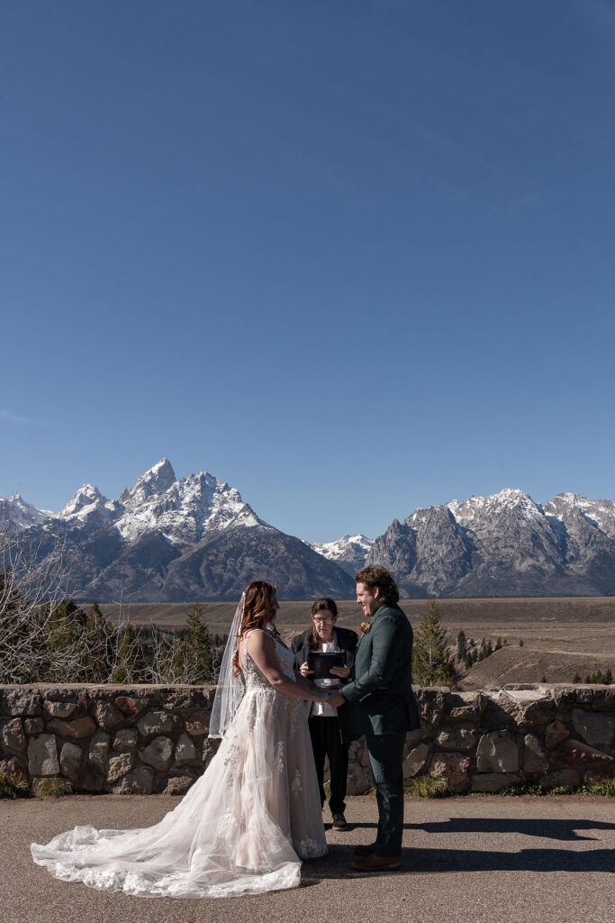 bride and groom at their dream elopement ceremony