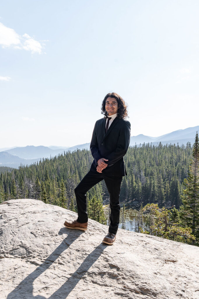 golden hour portrait of the groom