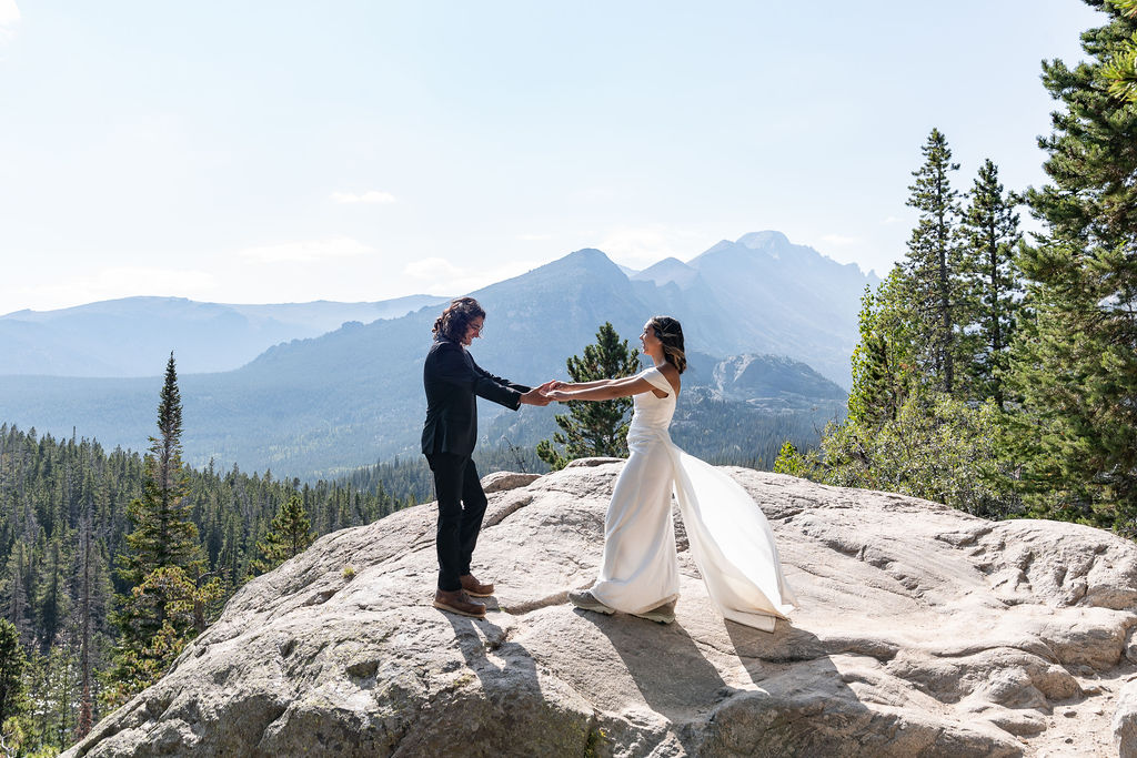 bride and groom at their golden hour bridal session